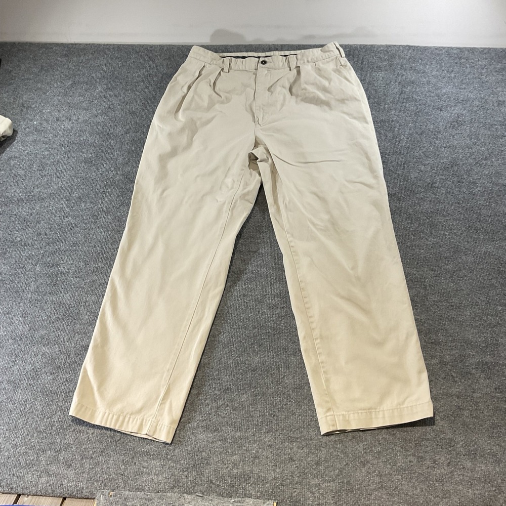 Polo Ralph Lauren Vintage Pant Mens 36x30 Khaki Pleated Chino Cotton 7819658GZ